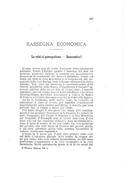 Il pensiero italiano repertorio mensile di studi applicati alla prosperità e coltura sociale