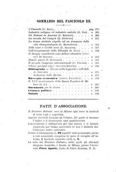 Il pensiero italiano repertorio mensile di studi applicati alla prosperità e coltura sociale