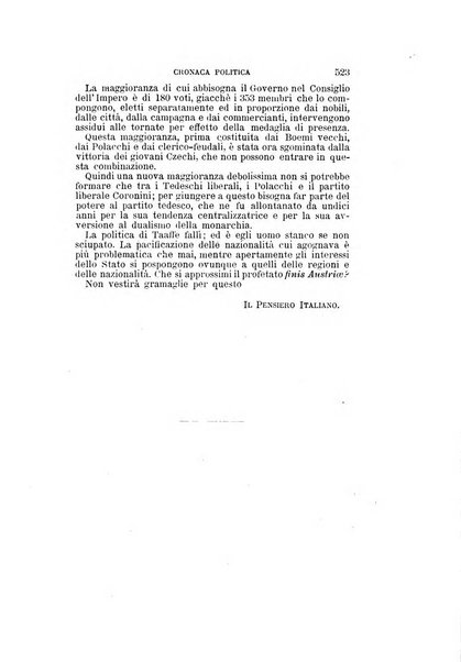 Il pensiero italiano repertorio mensile di studi applicati alla prosperità e coltura sociale