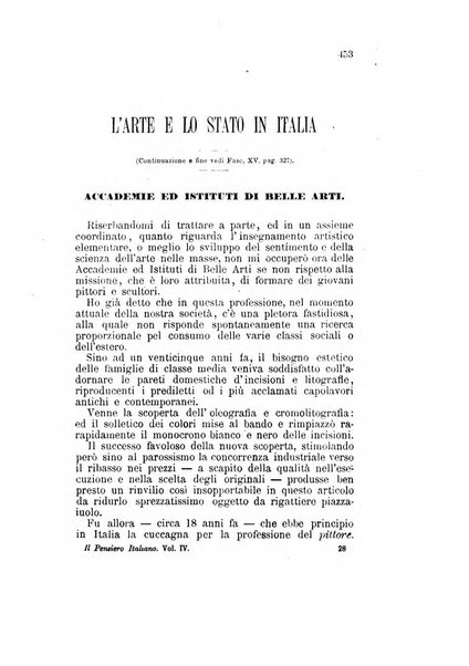 Il pensiero italiano repertorio mensile di studi applicati alla prosperità e coltura sociale