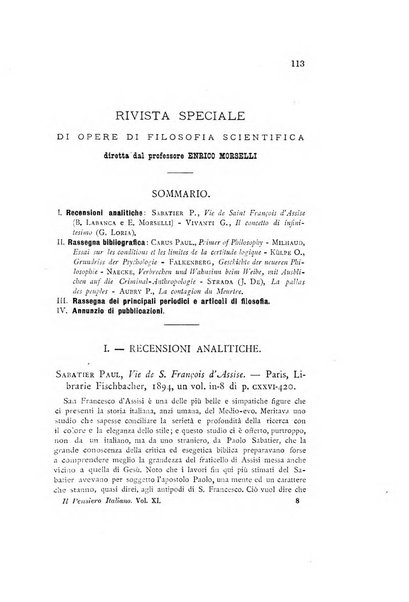 Il pensiero italiano repertorio mensile di studi applicati alla prosperità e coltura sociale