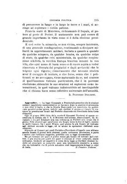 Il pensiero italiano repertorio mensile di studi applicati alla prosperità e coltura sociale