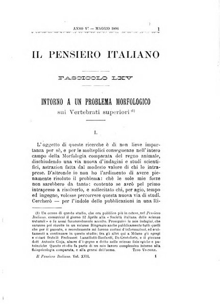 Il pensiero italiano repertorio mensile di studi applicati alla prosperità e coltura sociale