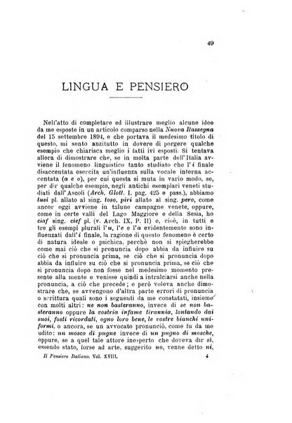Il pensiero italiano repertorio mensile di studi applicati alla prosperità e coltura sociale