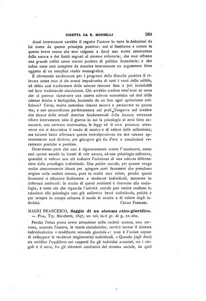 Il pensiero italiano repertorio mensile di studi applicati alla prosperità e coltura sociale