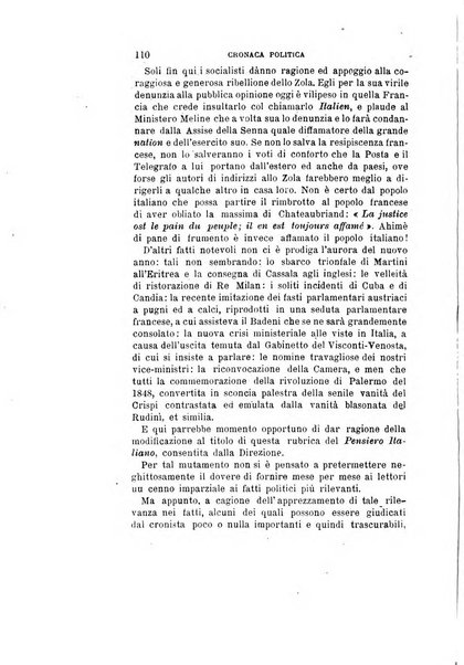 Il pensiero italiano repertorio mensile di studi applicati alla prosperità e coltura sociale