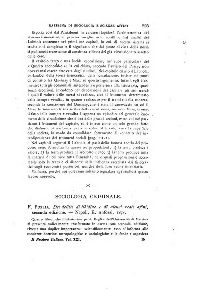 Il pensiero italiano repertorio mensile di studi applicati alla prosperità e coltura sociale