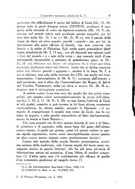 Il pensiero missionario periodico trimestrale dell'Unione missionaria del clero in Italia