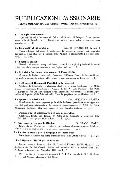 Il pensiero missionario periodico trimestrale dell'Unione missionaria del clero in Italia