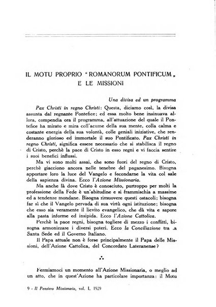 Il pensiero missionario periodico trimestrale dell'Unione missionaria del clero in Italia