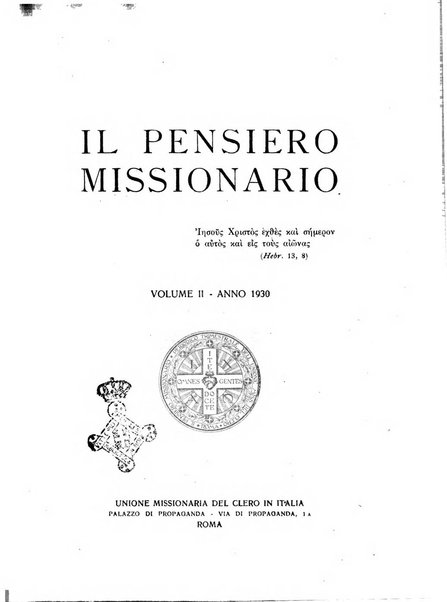 Il pensiero missionario periodico trimestrale dell'Unione missionaria del clero in Italia