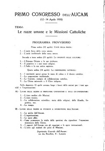 Il pensiero missionario periodico trimestrale dell'Unione missionaria del clero in Italia