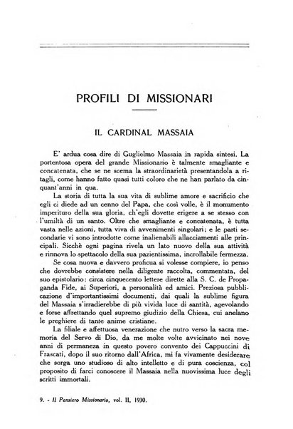 Il pensiero missionario periodico trimestrale dell'Unione missionaria del clero in Italia