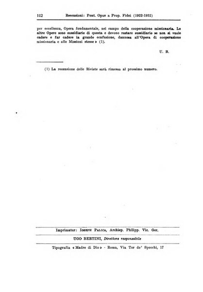 Il pensiero missionario periodico trimestrale dell'Unione missionaria del clero in Italia