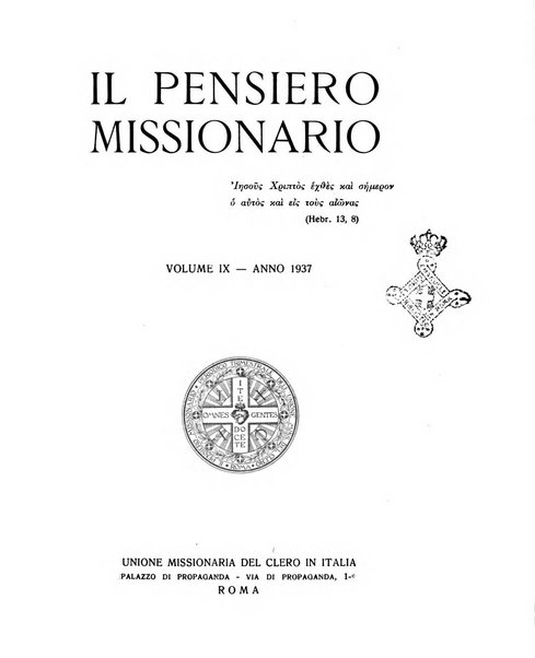 Il pensiero missionario periodico trimestrale dell'Unione missionaria del clero in Italia