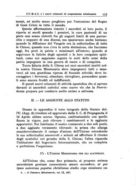 Il pensiero missionario periodico trimestrale dell'Unione missionaria del clero in Italia