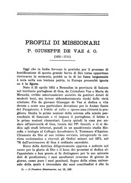 Il pensiero missionario periodico trimestrale dell'Unione missionaria del clero in Italia