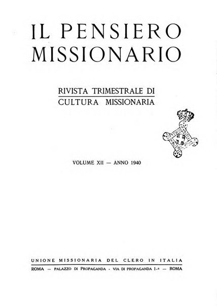 Il pensiero missionario periodico trimestrale dell'Unione missionaria del clero in Italia