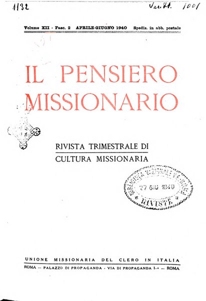 Il pensiero missionario periodico trimestrale dell'Unione missionaria del clero in Italia