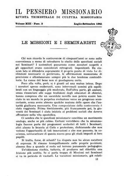 Il pensiero missionario periodico trimestrale dell'Unione missionaria del clero in Italia