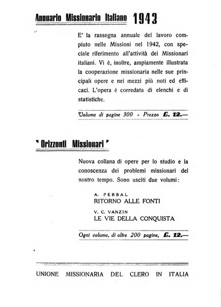 Il pensiero missionario periodico trimestrale dell'Unione missionaria del clero in Italia