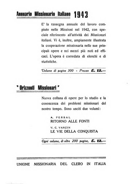 Il pensiero missionario periodico trimestrale dell'Unione missionaria del clero in Italia