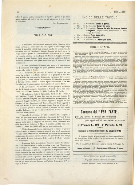 Per l'arte : rivista mensile d'arte applicata