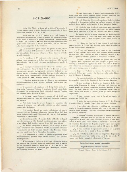 Per l'arte : rivista mensile d'arte applicata