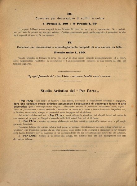 Per l'arte : rivista mensile d'arte applicata