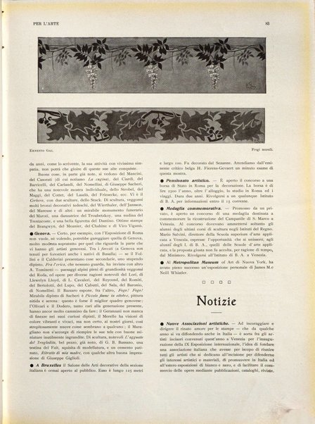 Per l'arte : rivista mensile d'arte applicata