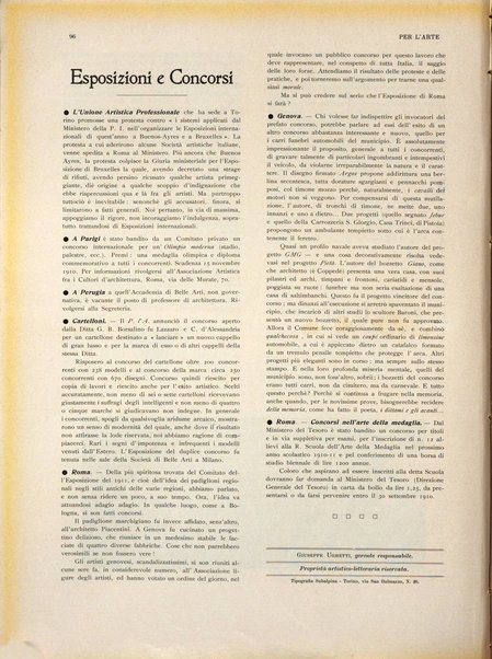 Per l'arte : rivista mensile d'arte applicata