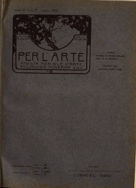Per l'arte : rivista mensile d'arte applicata