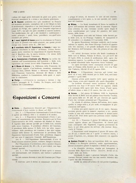 Per l'arte : rivista mensile d'arte applicata