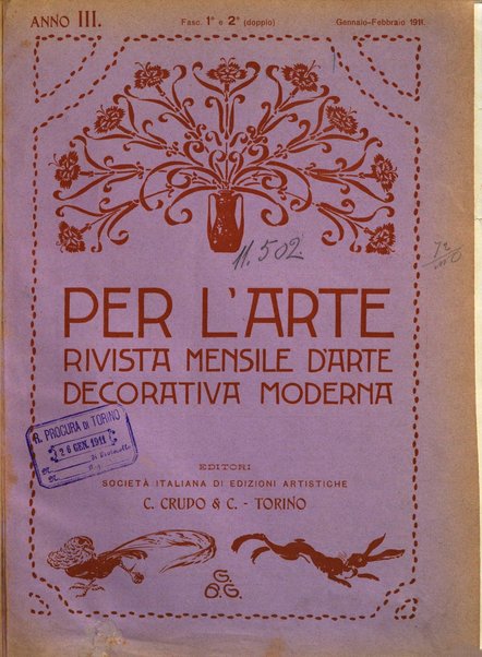 Per l'arte : rivista mensile d'arte applicata