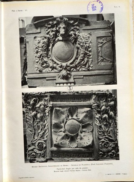 Per l'arte : rivista mensile d'arte applicata