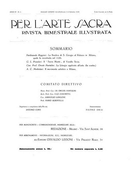 Per l'arte sacra rivista bimestrale illustrata