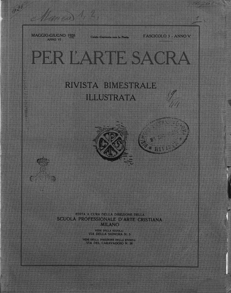 Per l'arte sacra rivista bimestrale illustrata