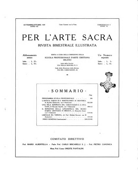 Per l'arte sacra rivista bimestrale illustrata