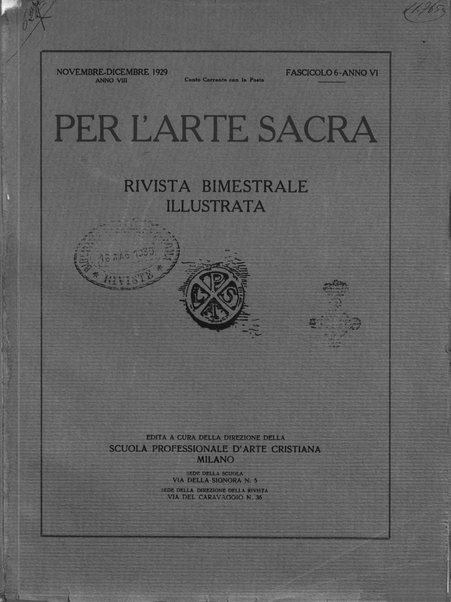 Per l'arte sacra rivista bimestrale illustrata