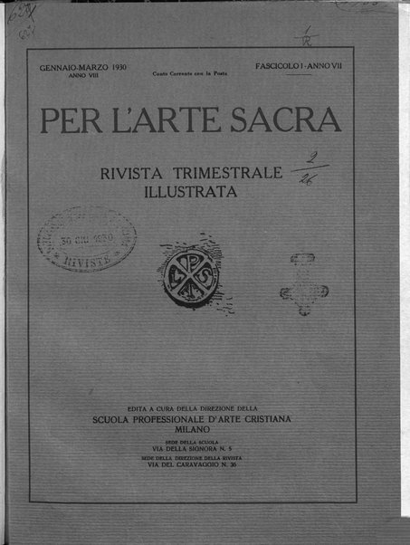 Per l'arte sacra rivista bimestrale illustrata