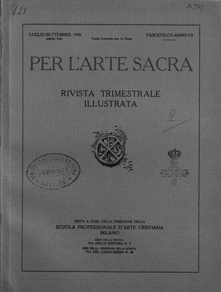 Per l'arte sacra rivista bimestrale illustrata