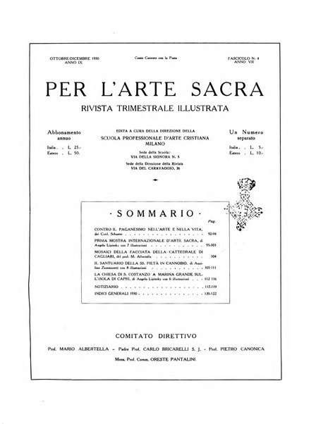 Per l'arte sacra rivista bimestrale illustrata