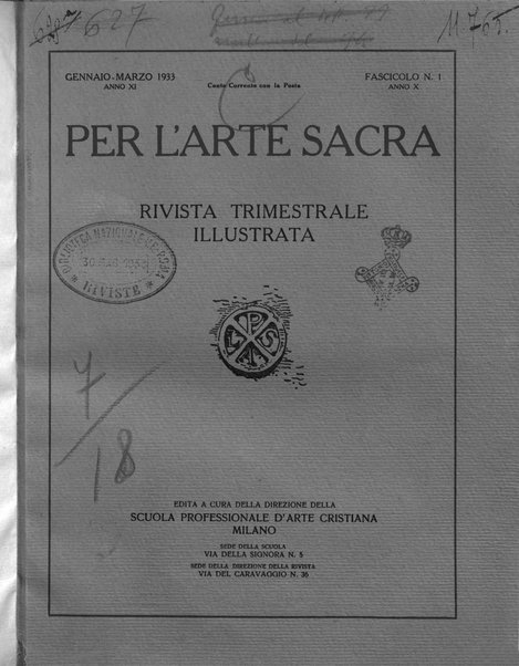 Per l'arte sacra rivista bimestrale illustrata