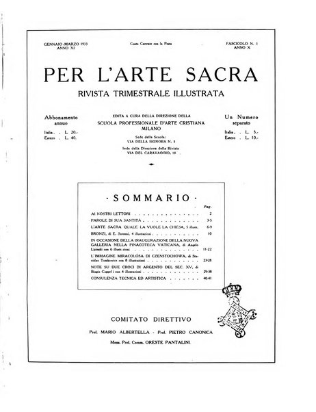 Per l'arte sacra rivista bimestrale illustrata