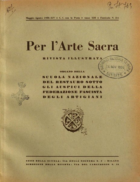 Per l'arte sacra rivista bimestrale illustrata