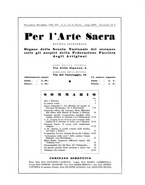 Per l'arte sacra rivista bimestrale illustrata