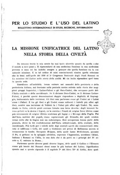 Per lo studio e l'uso del latino bollettino internazionale di studi, ricerche, informazioni