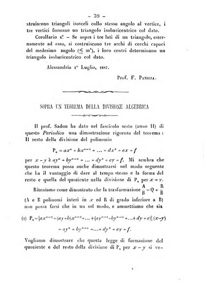 Periodico di matematica per l'insegnamento secondario