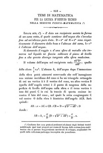 Periodico di matematica per l'insegnamento secondario