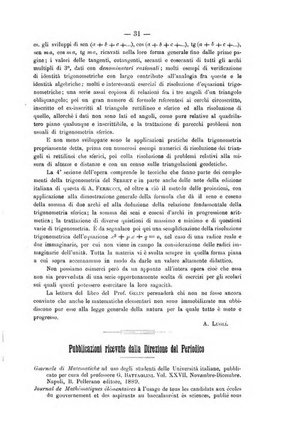 Periodico di matematica per l'insegnamento secondario